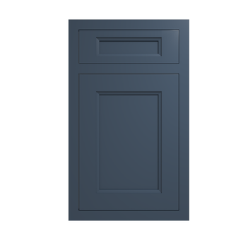 navy blue inset cabinet door with raised panel detail and classic frame design by VIC Cabinet