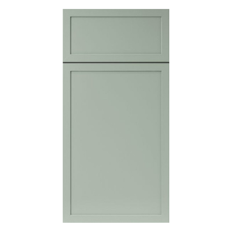 sage green slim shaker cabinet door with clean recessed panel design by VIC Cabinet