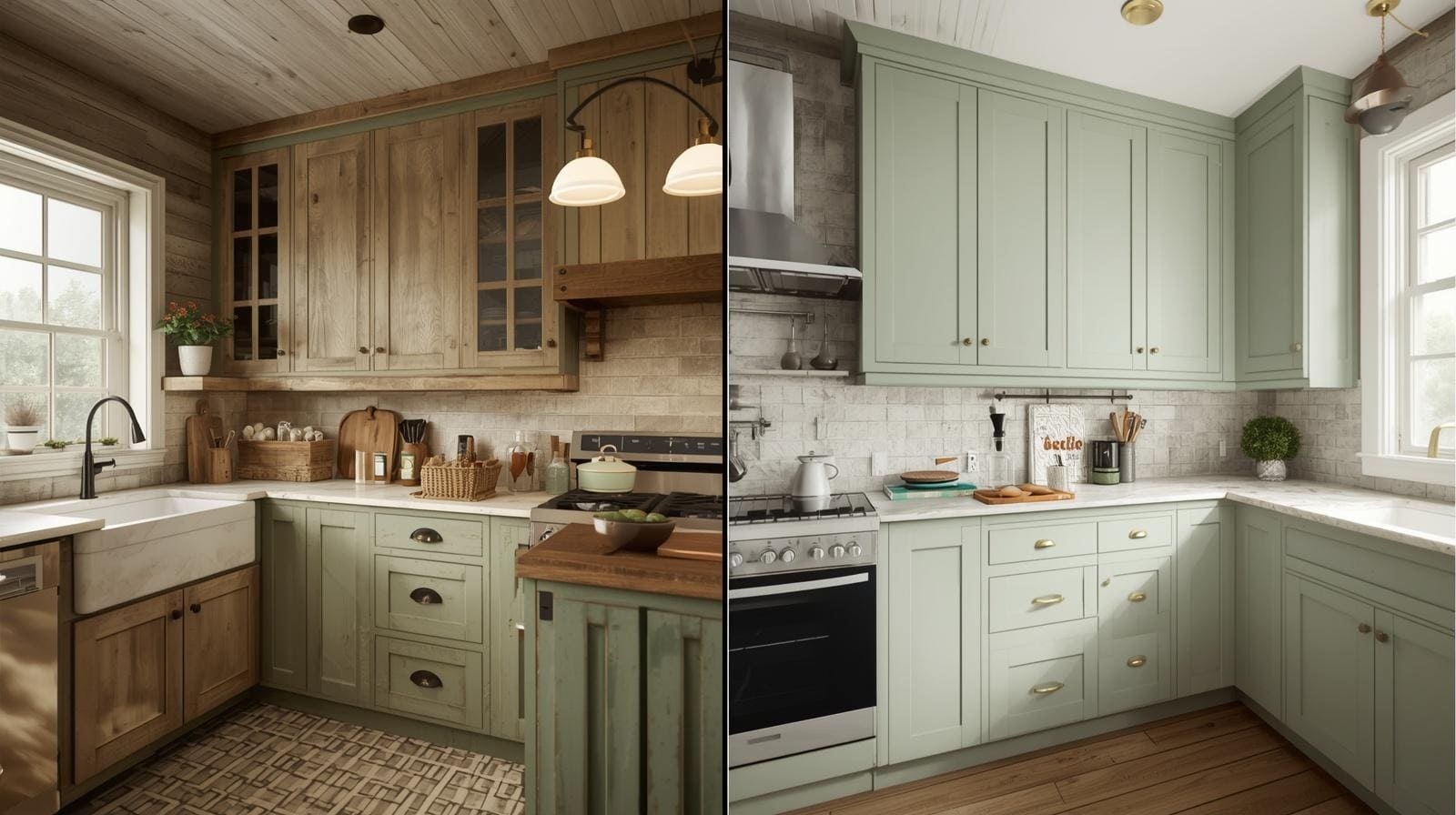 Sage Green Kitchen Cabinets for Rustic and Farmhouse Style - VIC Cabinet