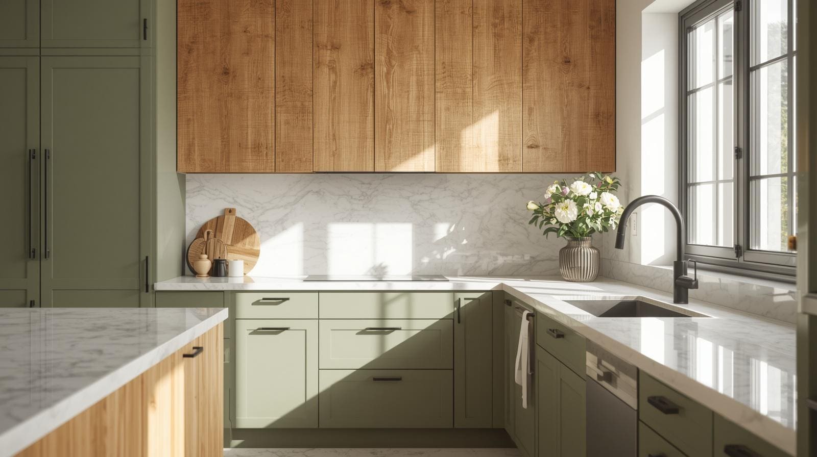 Sage Green Kitchen Cabinets for Rustic and Farmhouse Style - VIC Cabinet